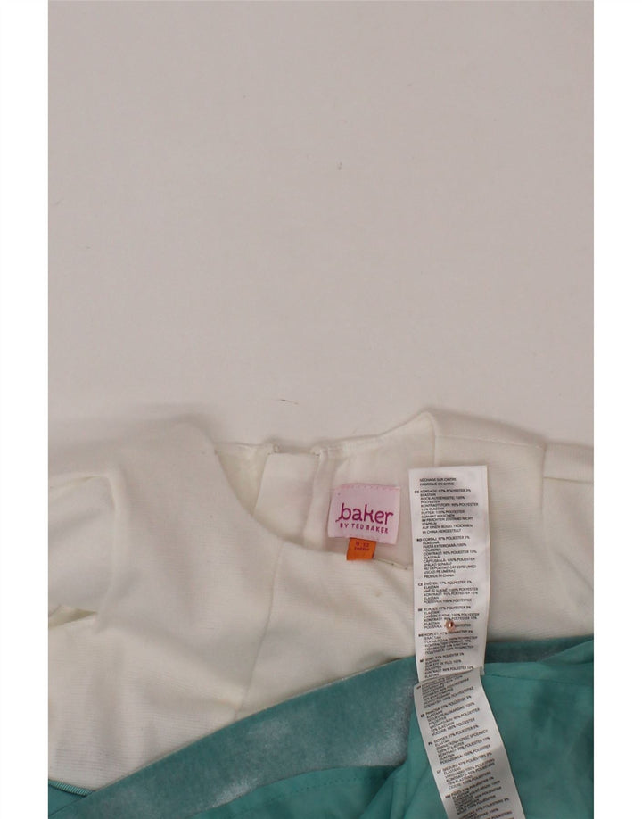 TED BAKER Baby Girls A-Line Dress 9-12 Months White Floral Polyester