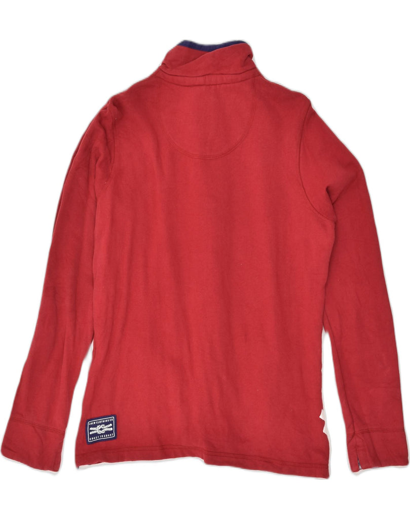 CREW CLOTHING Womens Zip Neck Sweatshirt Jumper US 12 Large Red Cotton | Vintage Crew Clothing | Thrift | Second-Hand Crew Clothing | Used Clothing | Messina Hembry 