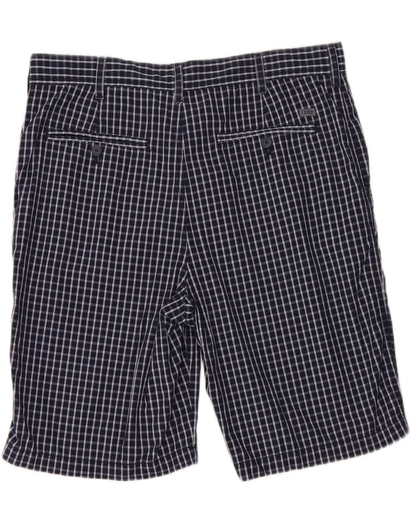 IZOD Mens Chino Shorts W36 Large Navy Blue Check Cotton Vintage Izod and Second-Hand Izod from Messina Hembry 