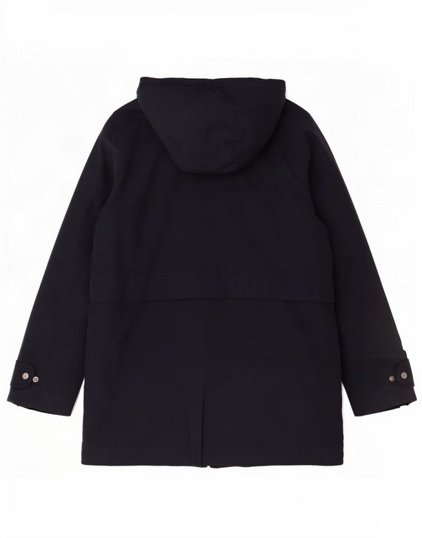 Crew Clothing Womens Hooded Rain Jacket UK 14 Large Navy Blue Cotton