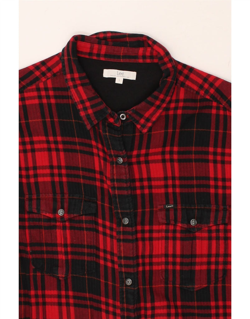 LEE Womens Shirt UK 16 Large Red Check Cotton | Vintage Lee | Thrift | Second-Hand Lee | Used Clothing | Messina Hembry 