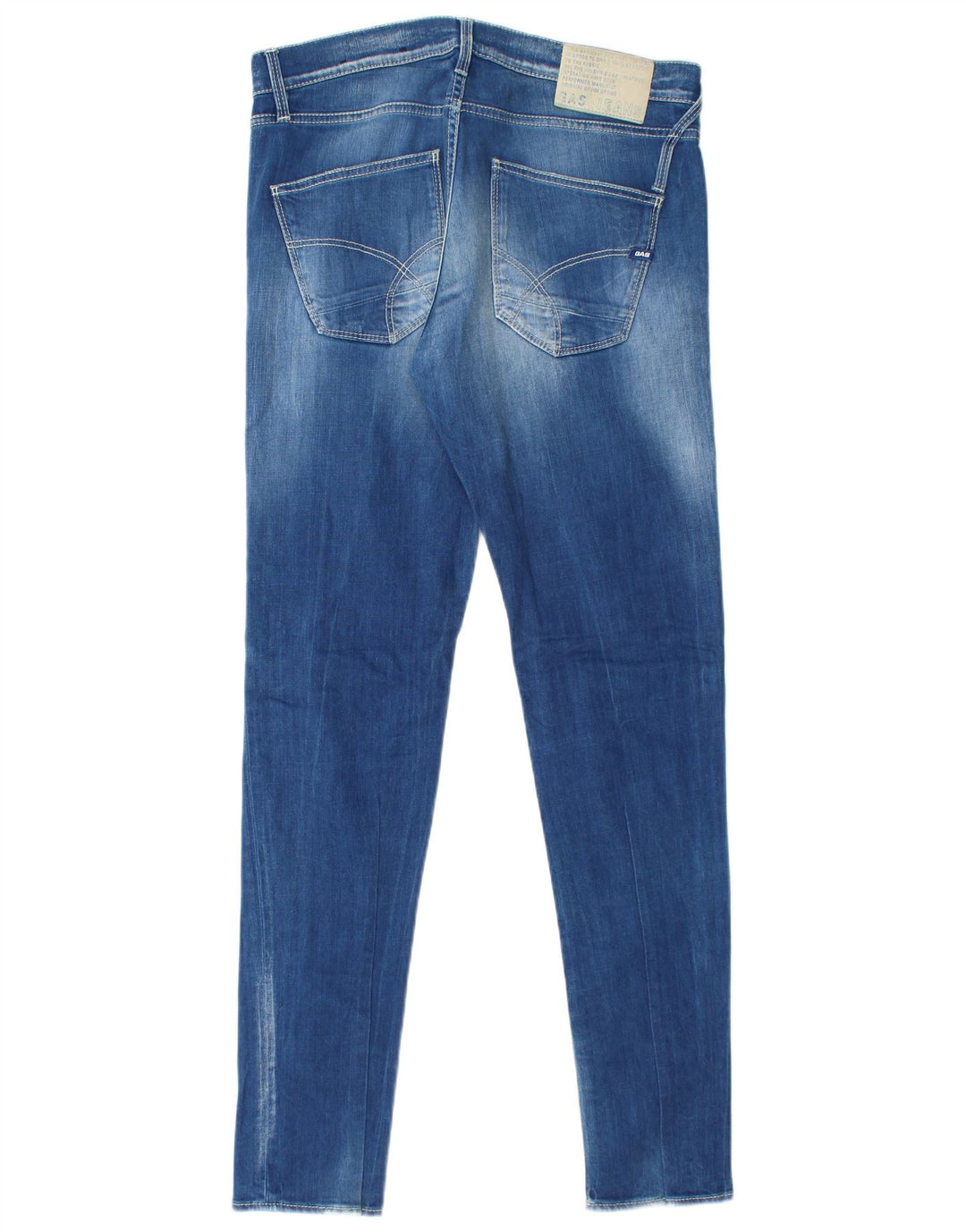 Gas Mens Slim Jeans W32 L34 Blue Cotton