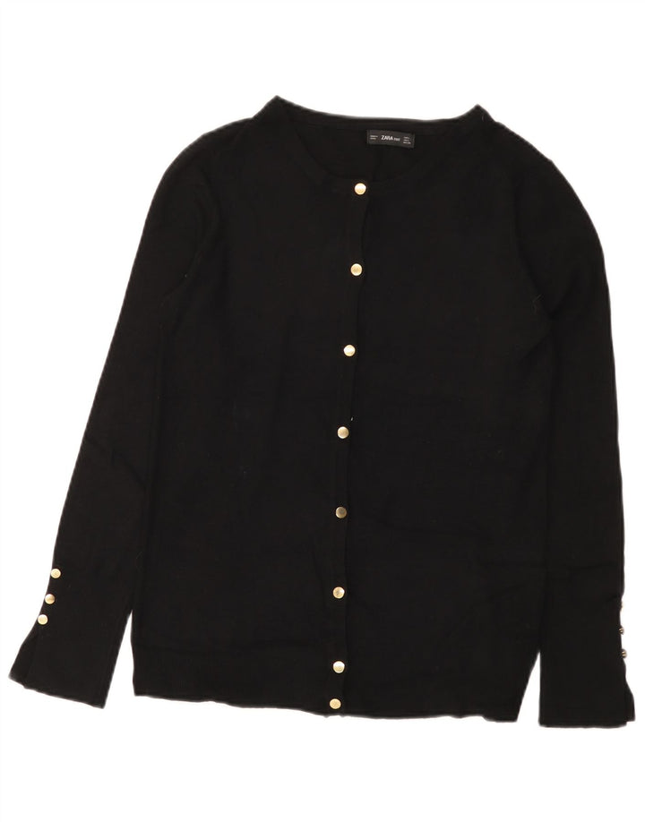 Zara Womens Cardigan Sweater UK 14 Large Black Viscose