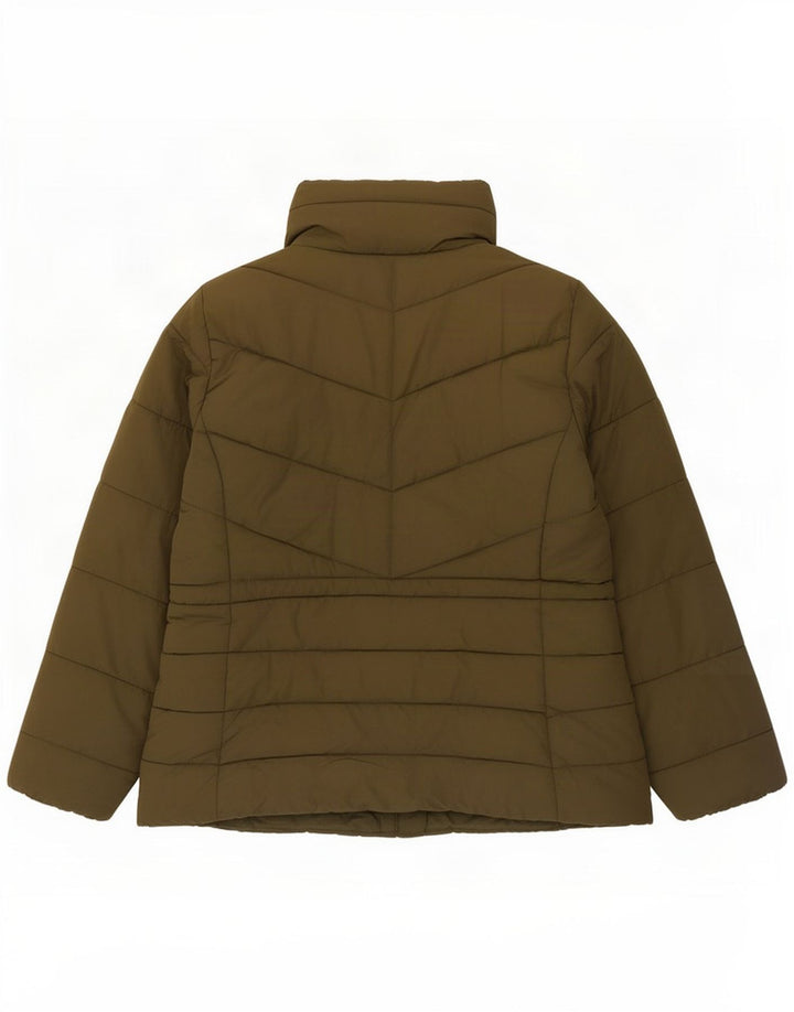 Marks & Spencer Womens Padded Jacket UK 14 Large Khaki Polyester