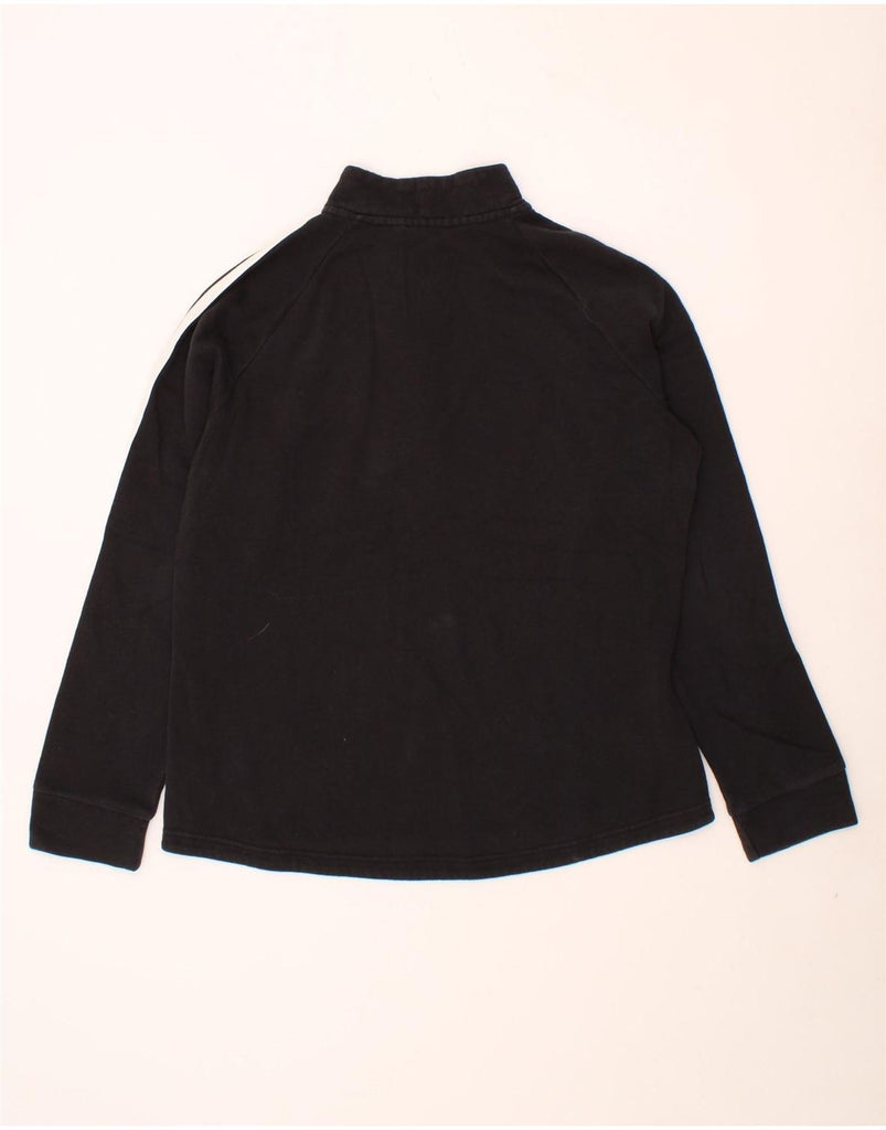 ADIDAS Womens Zip Neck Sweatshirt Jumper UK 16 Large Black Cotton Vintage Adidas and Second-Hand Adidas from Messina Hembry 