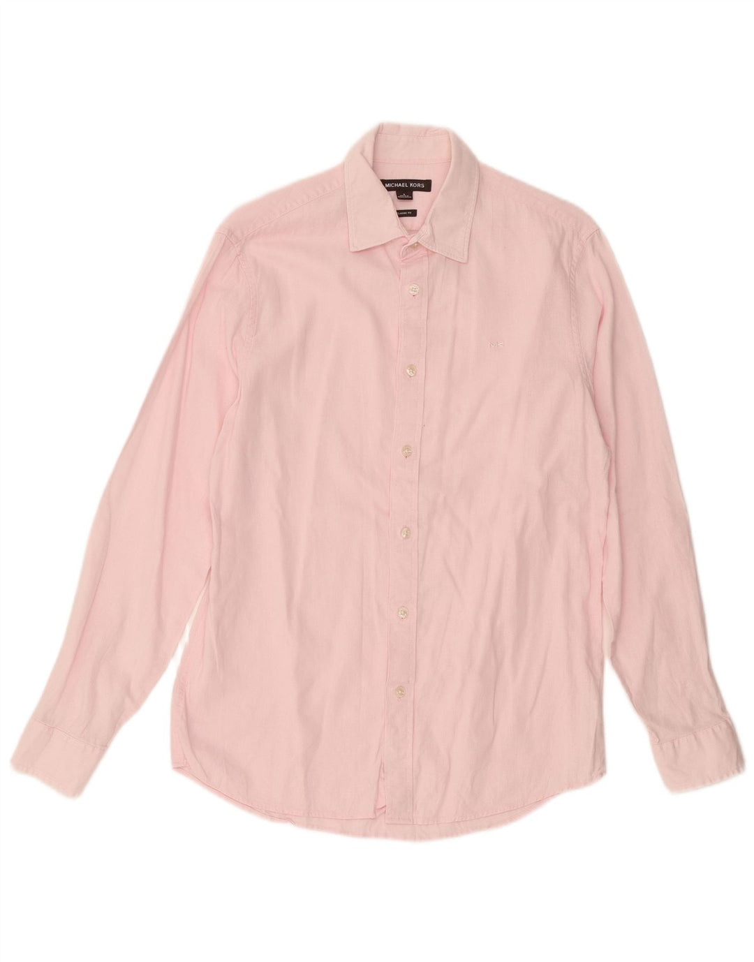 MICHAEL KORS Mens Classic Fit Shirt Small Pink Linen