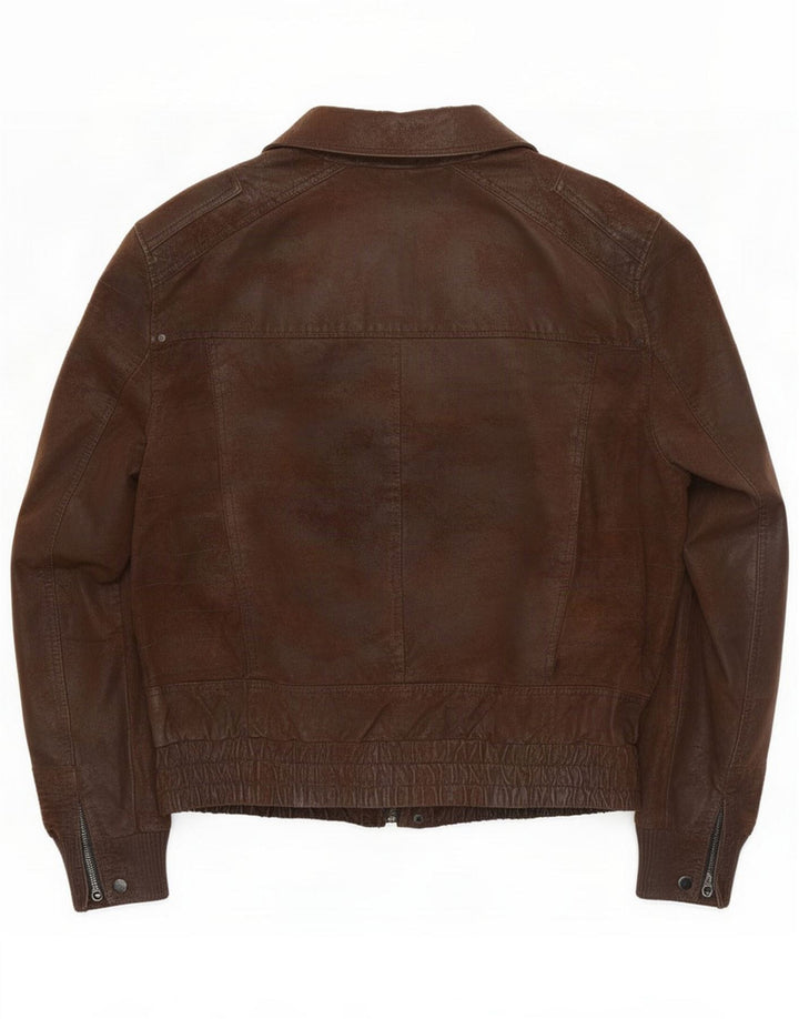 Cedarwood State Mens Leather Jacket UK 44 2XL Brown