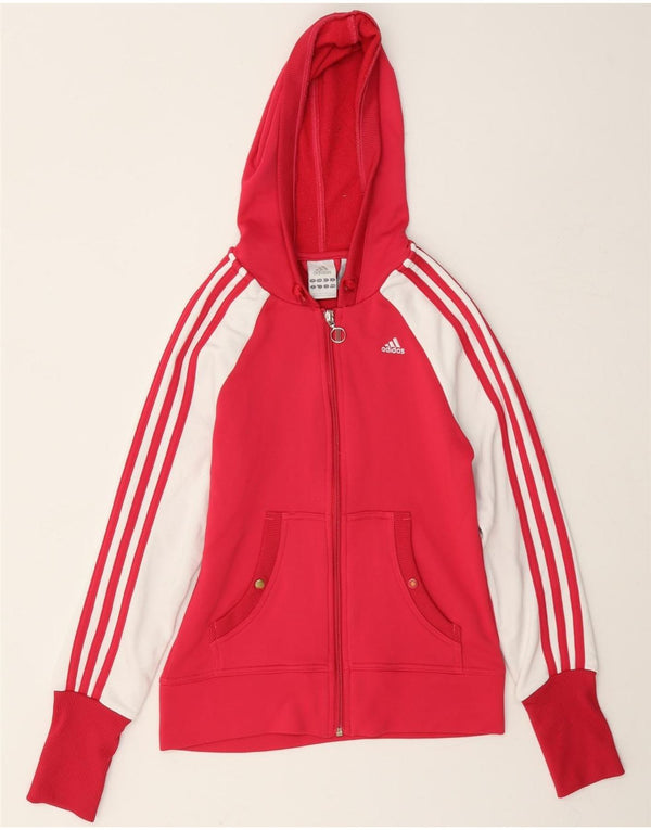 Adidas Womens Clima 365 Zip Hoodie Sweater UK 8 Small Pink Colourblock