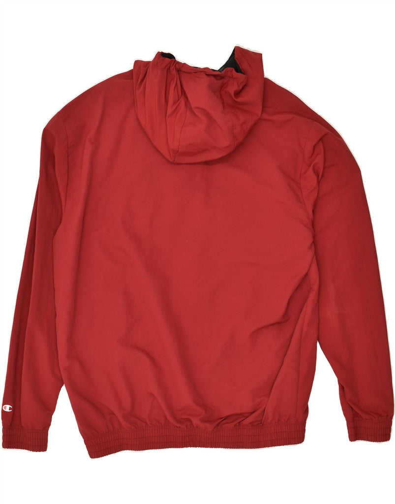 CHAMPION Mens Graphic Hooded Anorak Jacket UK 40 Large Red Polyamide | Vintage Champion | Thrift | Second-Hand Champion | Used Clothing | Messina Hembry 
