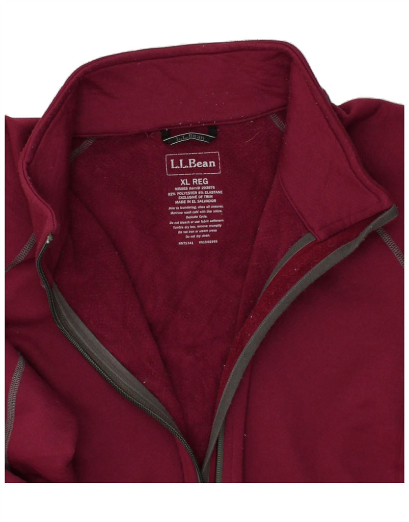 L.L.BEAN Womens Tracksuit Top Jacket UK 18 XL Burgundy Polyester | Vintage L.L.Bean | Thrift | Second-Hand L.L.Bean | Used Clothing | Messina Hembry 