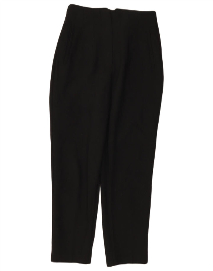 Zara Womens Tapered Chino Trousers Small W26 L27 Black Polyester