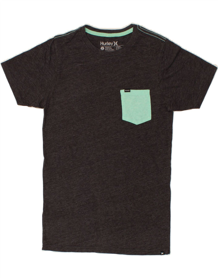 HURLEY Mens T-Shirt Top Small Grey Flecked Polyester Vintage Hurley and Second-Hand Hurley from Messina Hembry 
