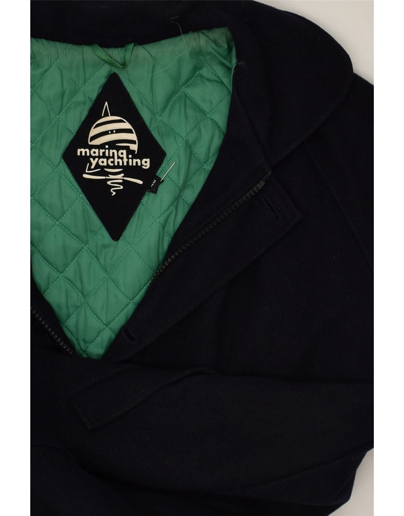 MARINA YACHTING Mens Overcoat IT 48 Medium Navy Blue Wool | Vintage Marina Yachting | Thrift | Second-Hand Marina Yachting | Used Clothing | Messina Hembry 