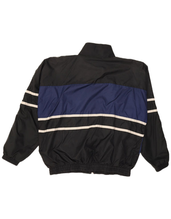 VERTICAL Mens Tracksuit Top Jacket Medium Black Colourblock Nylon