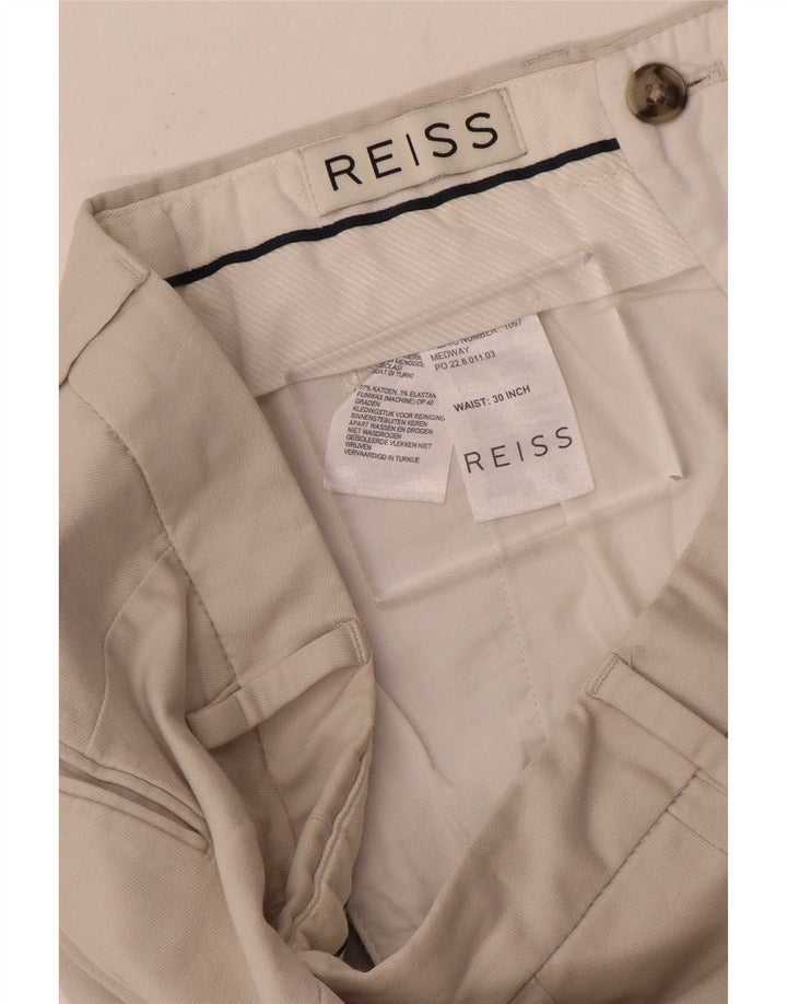 Reiss Mens Slim Suit Trousers W30 L30 Beige