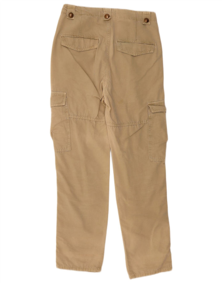 Zara Womens Straight Cargo Trousers Small W27 L30 Beige