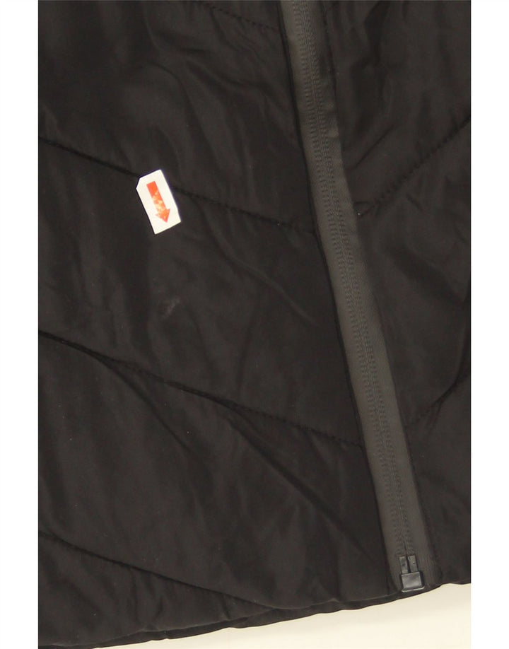 Zara Womens Hooded Padded Jacket UK 10 Small Black Polyester