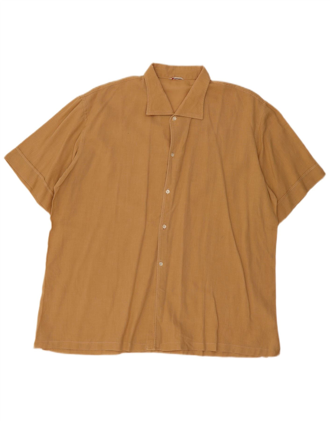 Vintage Mens Short Sleeve Shirt XL Beige