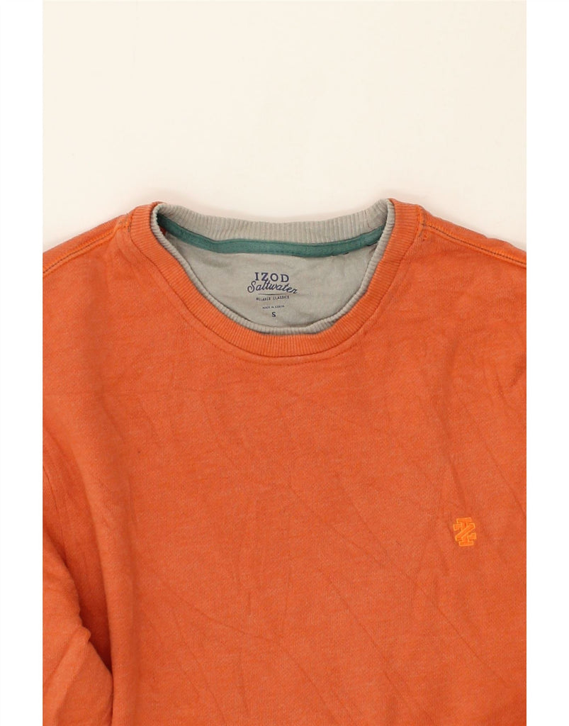 IZOD Mens Salt Water Sweatshirt Jumper Small Orange Cotton Vintage Izod and Second-Hand Izod from Messina Hembry 