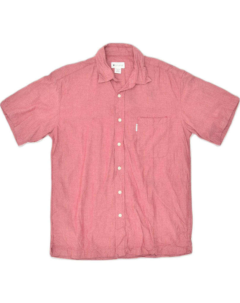 CONVERSE Mens Short Sleeve Shirt Medium Pink Cotton | Vintage Converse | Thrift | Second-Hand Converse | Used Clothing | Messina Hembry 