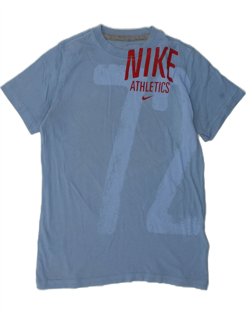 NIKE Boys Graphic T-Shirt Top 8-9 Years Small Blue Cotton | Vintage Nike | Thrift | Second-Hand Nike | Used Clothing | Messina Hembry 