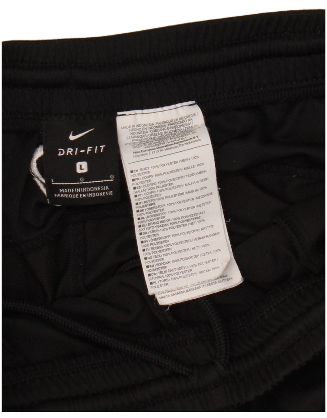 NIKE Mens Dri Fit Tracksuit Trousers Joggers Large Black Polyester
