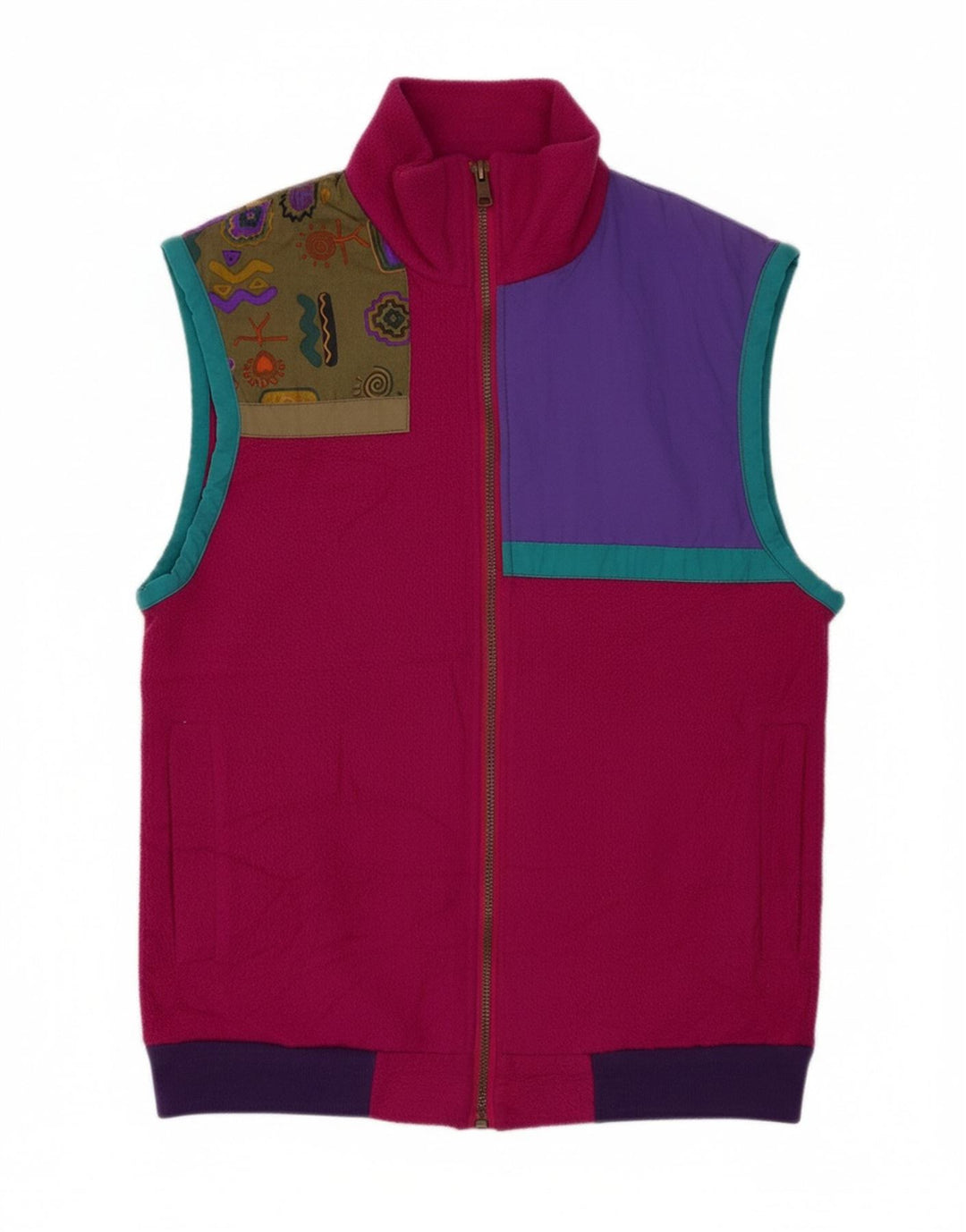 EIDER Womens Polarlite Fleece Gilet EU 44 XL Pink Colourblock Polyester