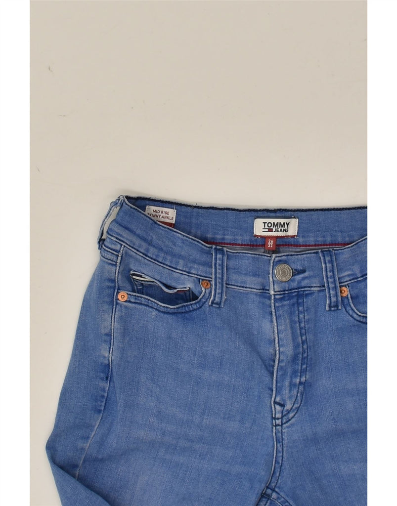 TOMMY HILFIGER Womens Mid Rise Skinny Jeans W26 L32 Blue Cotton | Vintage Tommy Hilfiger | Thrift | Second-Hand Tommy Hilfiger | Used Clothing | Messina Hembry 