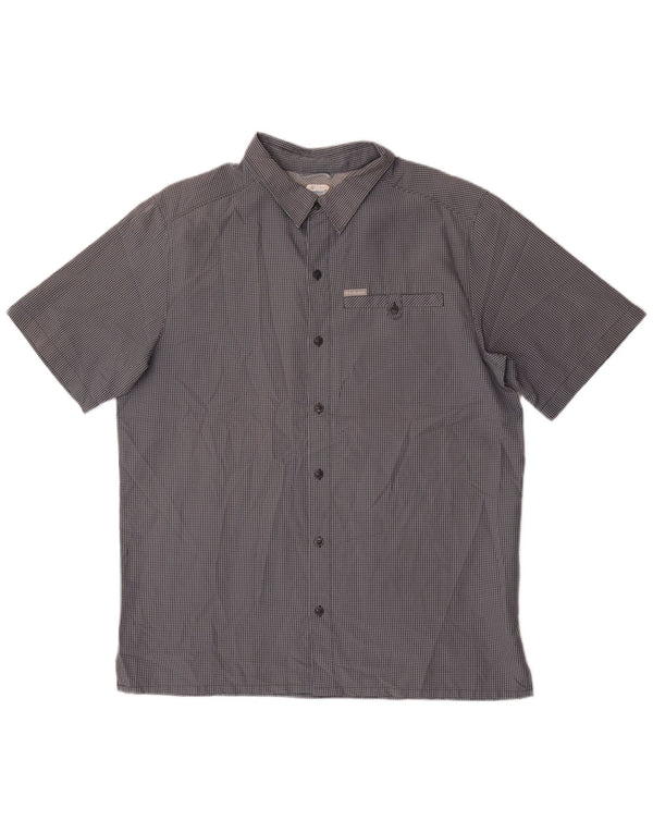 Columbia Mens Short Sleeve Shirt Large Grey Check