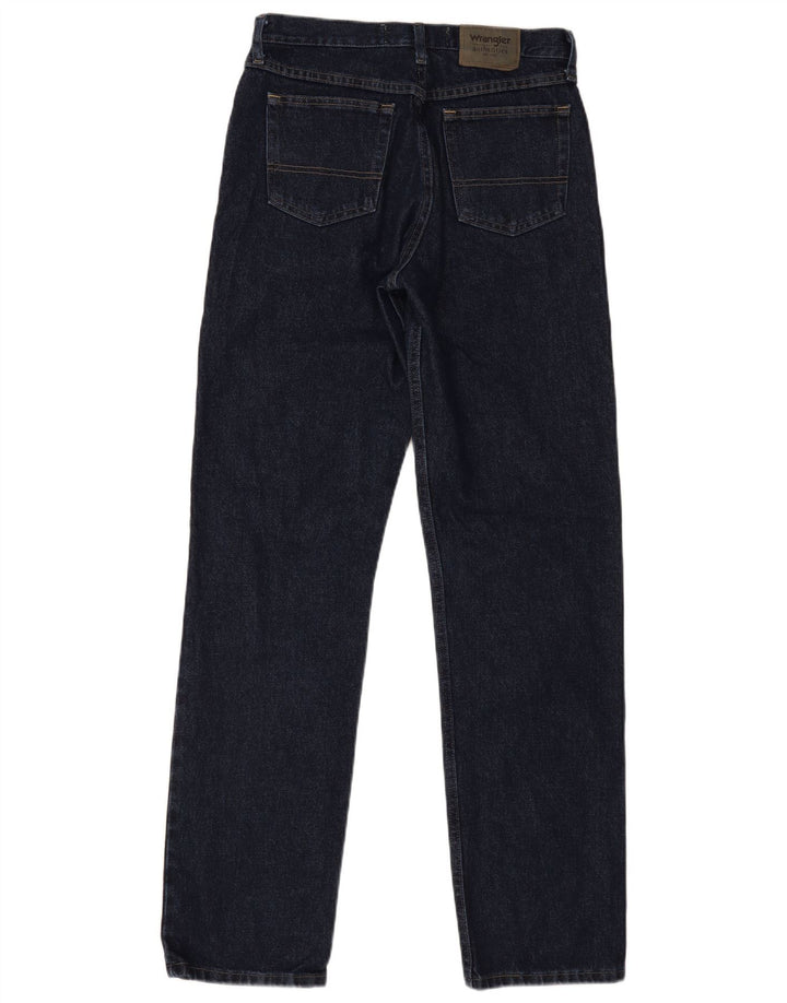Wrangler Mens Authentic Straight Jeans W30 L34 Navy Blue Cotton