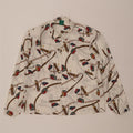 CANDA Womens Abstract Pattern Shirt Blouse IT 46 Large White Polyester