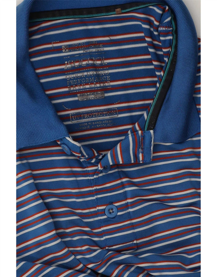 Mountain Warehouse Mens IsoCool Polo Shirt Medium Blue Striped