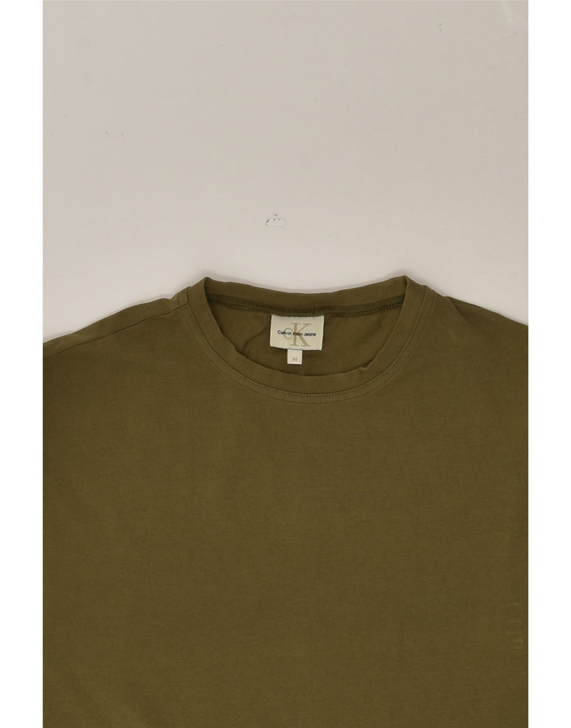 CALVIN KLEIN Mens Top Long Sleeve Medium Khaki Cotton | Vintage Calvin Klein | Thrift | Second-Hand Calvin Klein | Used Clothing | Messina Hembry 