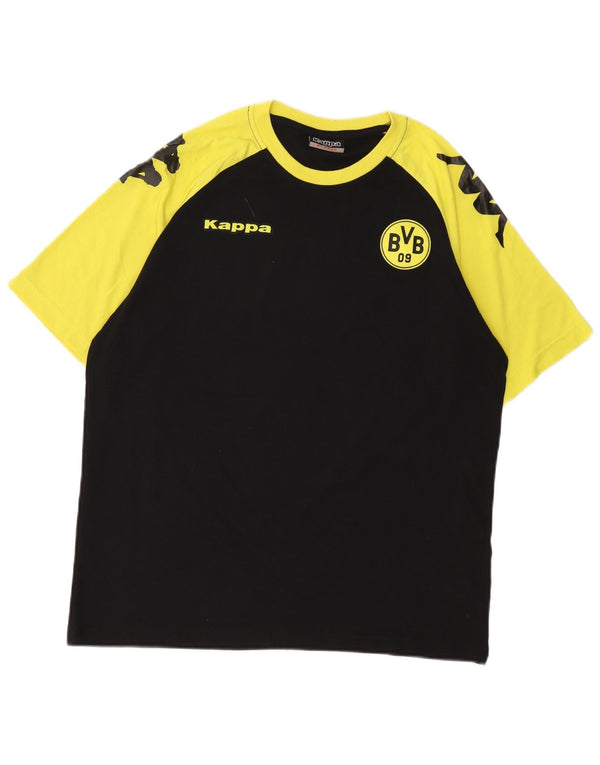 Kappa Mens BVB Dortmund Graphic T-Shirt Top XL Black Colourblock Cotton