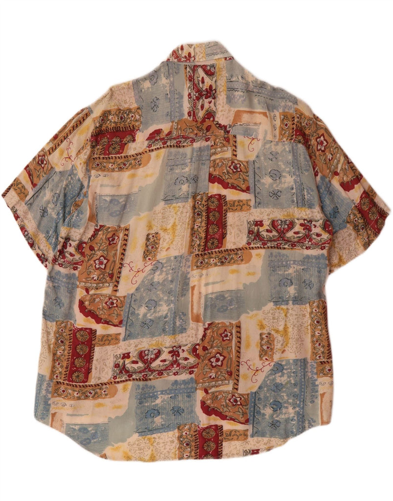 VINTAGE Mens Short Sleeve Shirt Size 39/40 Medium Multicoloured Patchwork Vintage Vintage and Second-Hand Vintage from Messina Hembry 