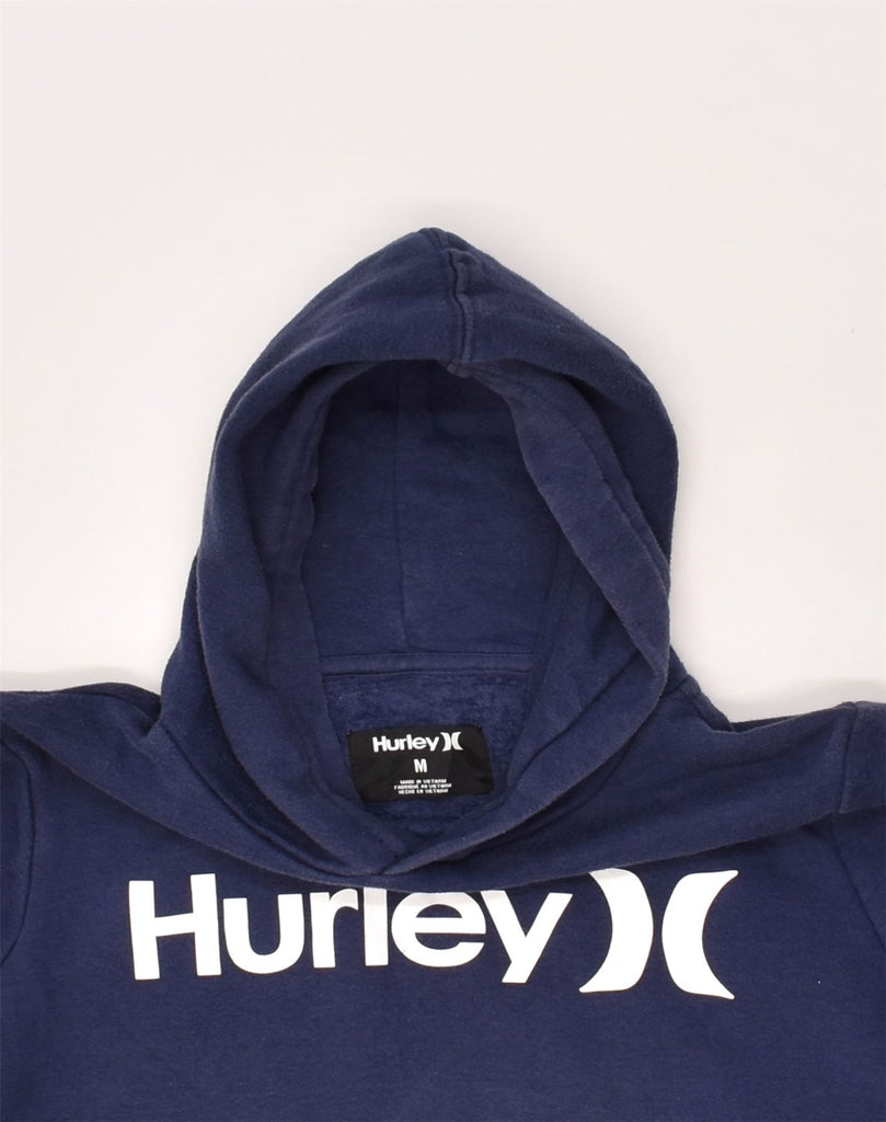 HURLEY Boys Graphic Hoodie Jumper 9-10 Years Medium Navy Blue Cotton | Vintage Hurley | Thrift | Second-Hand Hurley | Used Clothing | Messina Hembry 