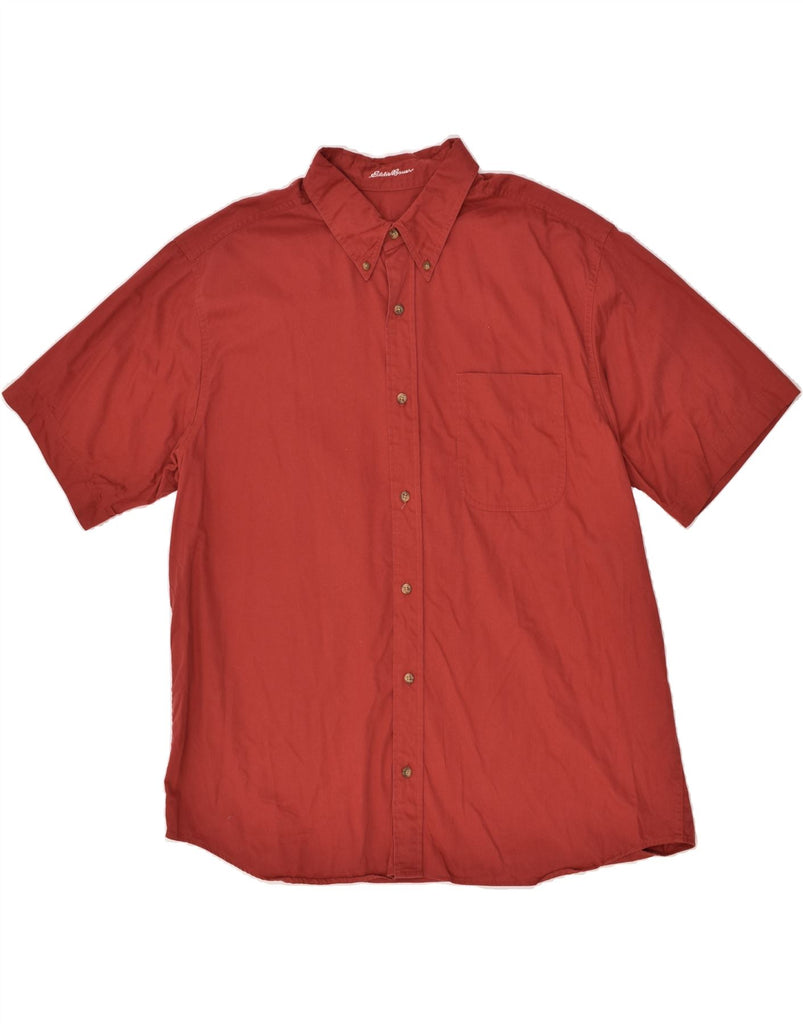 EDDIE BAUER Mens Short Sleeve Shirt XL Red Cotton | Vintage Eddie Bauer | Thrift | Second-Hand Eddie Bauer | Used Clothing | Messina Hembry 