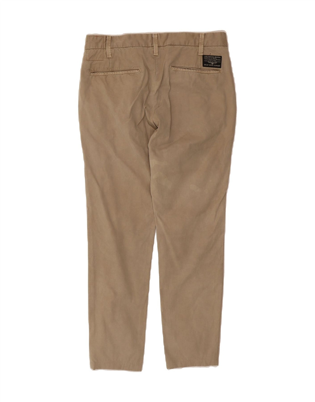 REPLAY Mens Slim Chino Trousers W32 L30 Beige Cotton Vintage Replay and Second-Hand Replay from Messina Hembry 