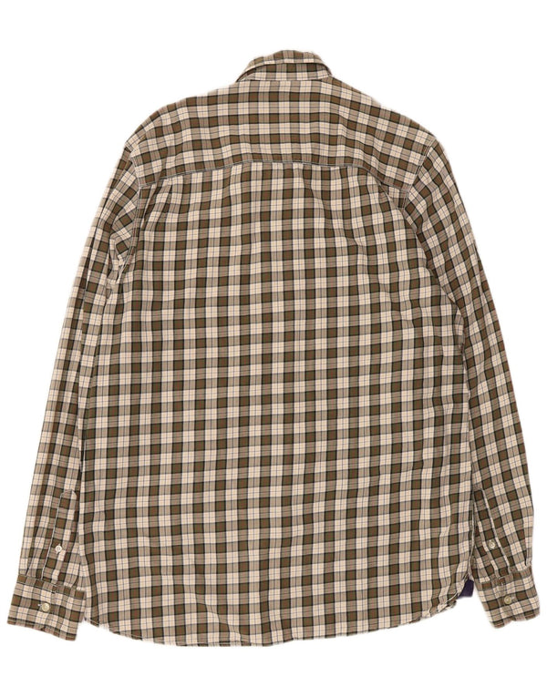 North Sails Mens Shirt XL Khaki Plaid Cotton