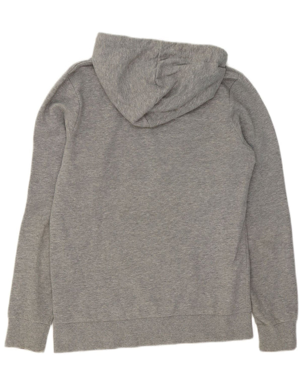 Jack & Jones Mens Graphic Hoodie Jumper Medium Grey Flecked Cotton