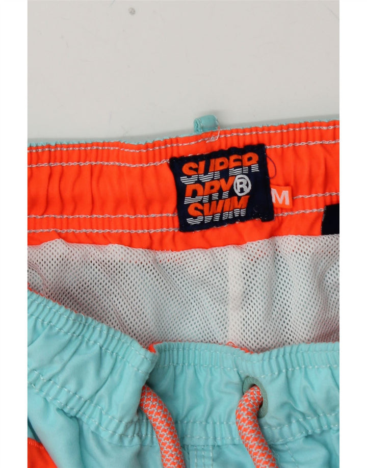 SUPERDRY Mens Graphic Swimming Shorts Medium  Turquoise Polyester