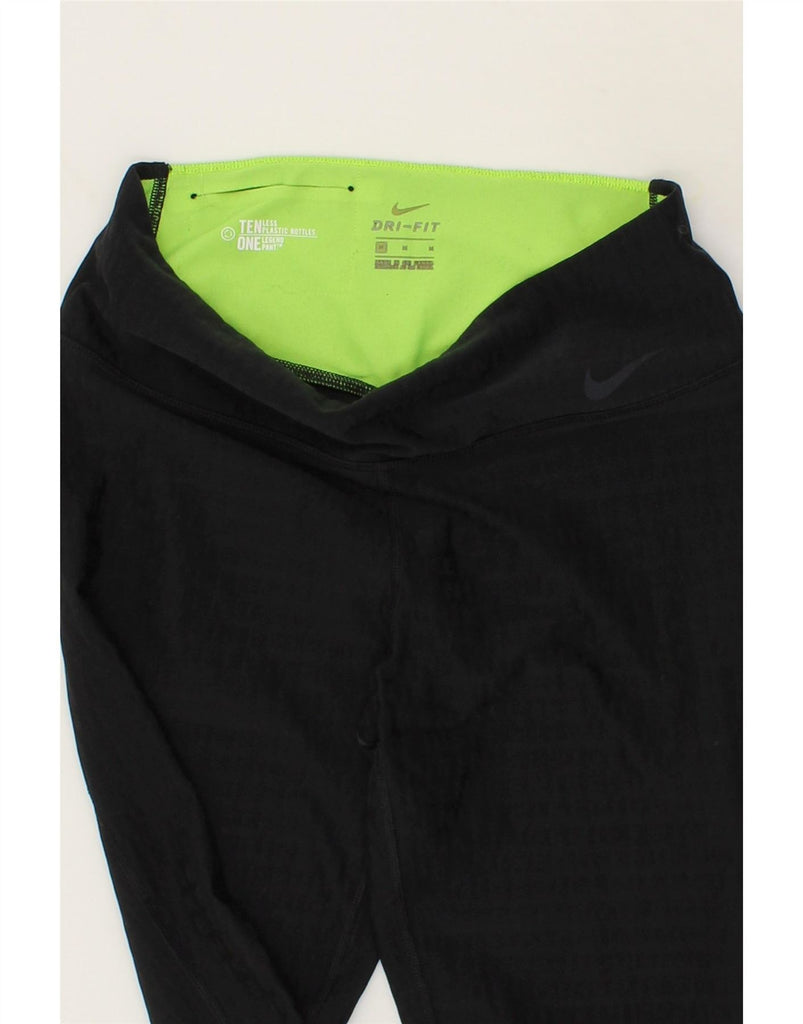 NIKE Womens Dri Fit Leggings UK 14 Medium Black Polyester Vintage Nike and Second-Hand Nike from Messina Hembry 