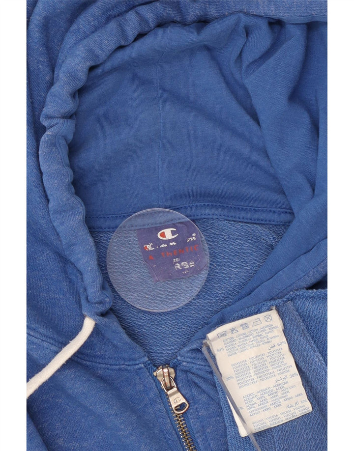 CHAMPION Mens Zip Hoodie Sweater Medium Blue Flecked Cotton