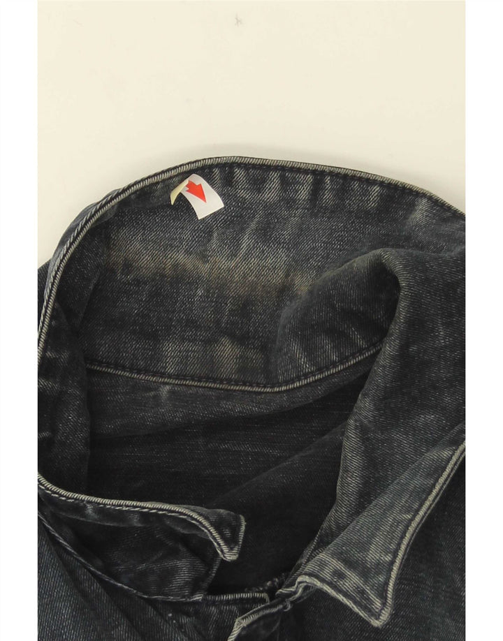 Calvin Klein Jeans Mens Denim Jacket UK 38 Medium Navy Blue Colourblock