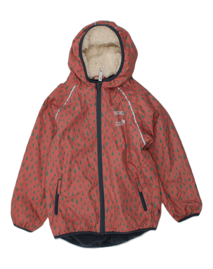 FAT FACE Girls Hooded Windbreaker Jacket 5-6 Years Brown Spotted Polyester | Vintage Fat Face | Thrift | Second-Hand Fat Face | Used Clothing | Messina Hembry 