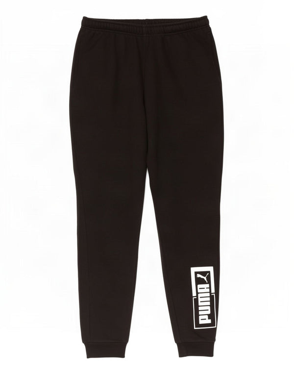 Puma Boys Graphic Tracksuit Trousers Joggers 15-16 Years Black Cotton