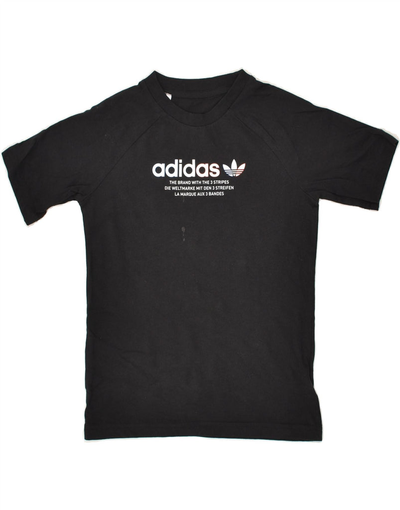 ADIDAS Boys Graphic T-Shirt Top 7-8 Years Black Cotton | Vintage Adidas | Thrift | Second-Hand Adidas | Used Clothing | Messina Hembry 