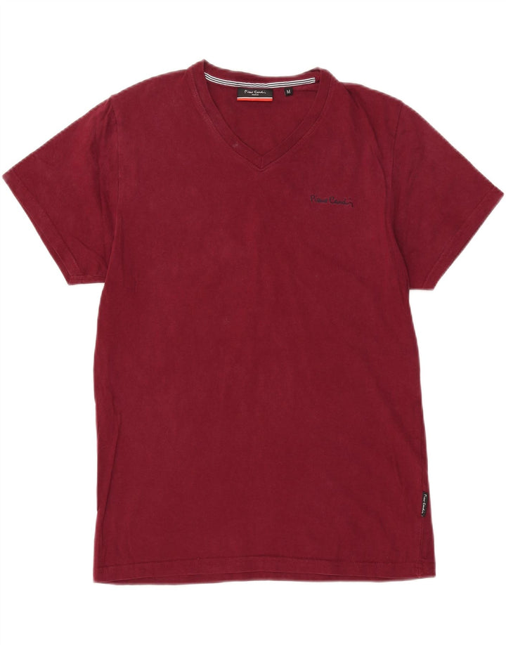 PIERRE CARDIN Womens T-Shirt Top UK 14 Medium Maroon Cotton