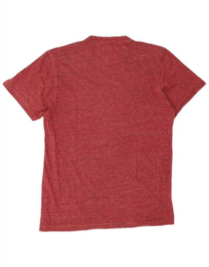 Desigual Mens Graphic T-Shirt Top Small Maroon Flecked
