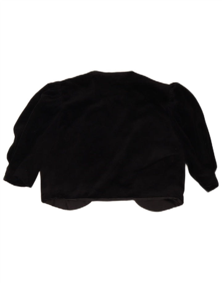 VINTAGE Womens Open Bolero Jacket IT 36 XS Black Triacetate
